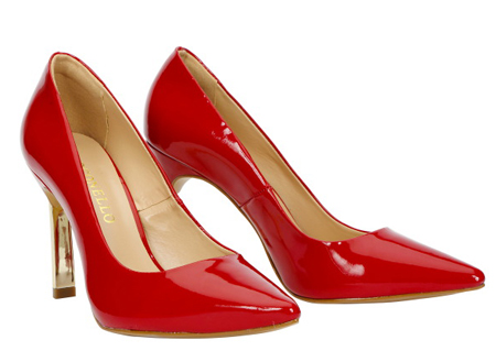 Patent Leather Court Shoes with Pointy Toe